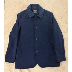 Rodd & Gunn Coat Blazer Men Size M Navy Blue Wool Car Coat Jacket Woven in Italy